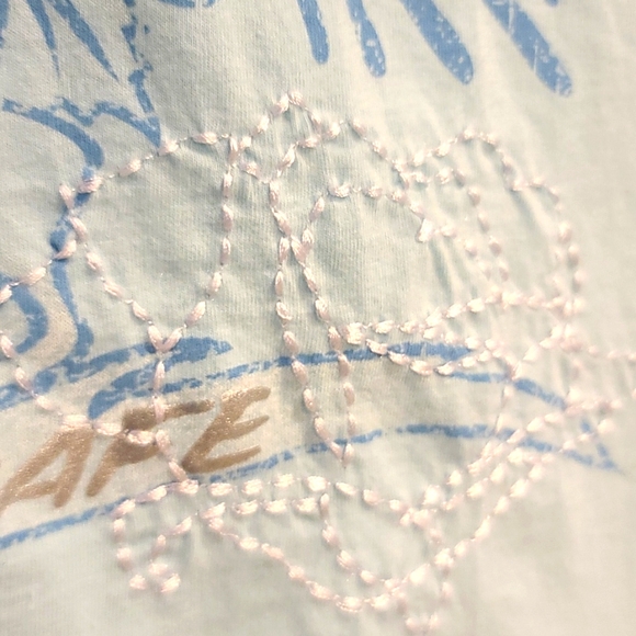 HARD ROCK Adult t-shirt Cabo San Lucas NWT, light blue white Embroidered - Picture 4 of 8